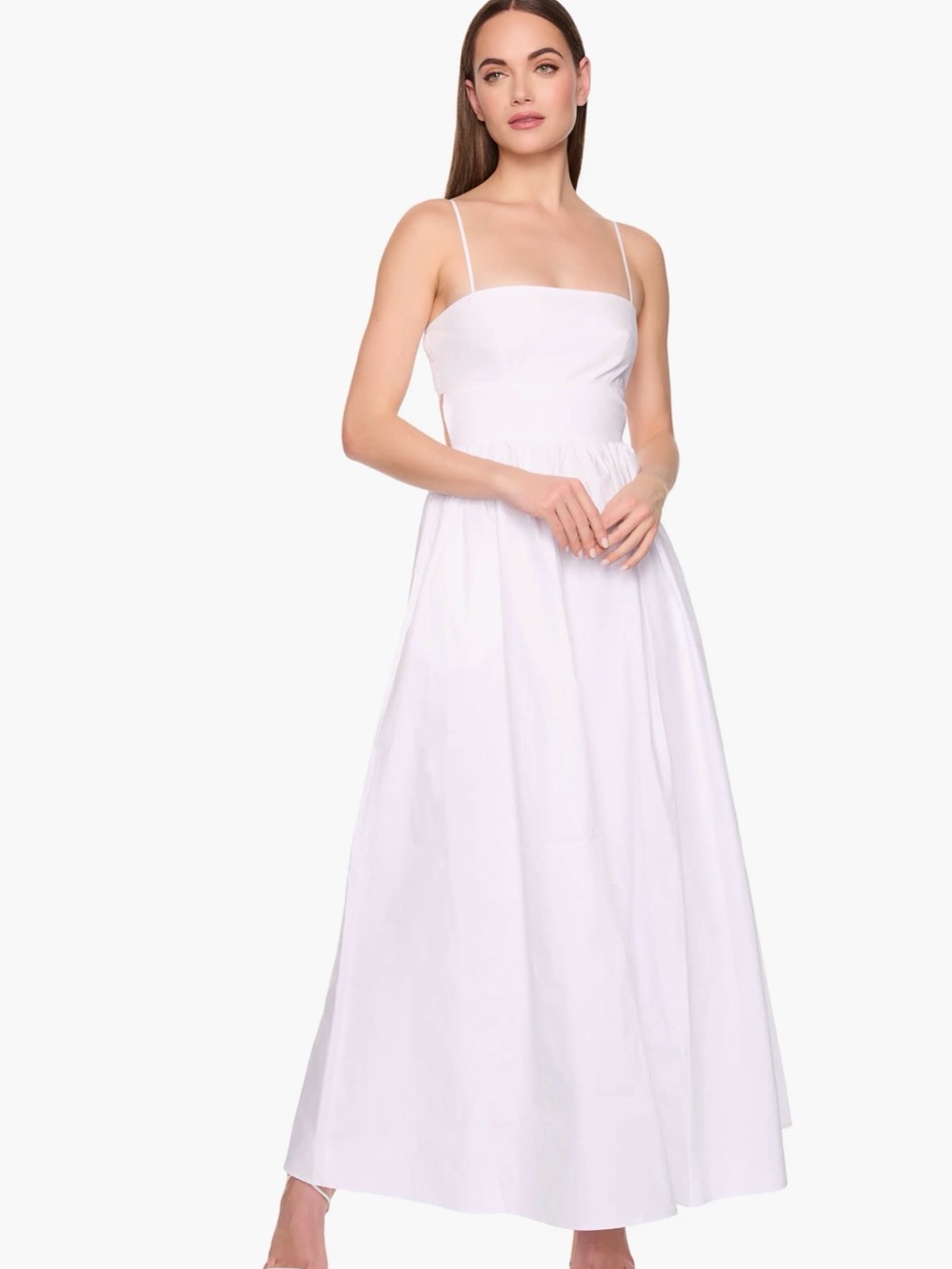 Susana Monaco White Spaghetti-Strap Maxi Dress